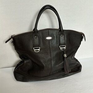 BRIC’s pebbled leather tote in dark brown large